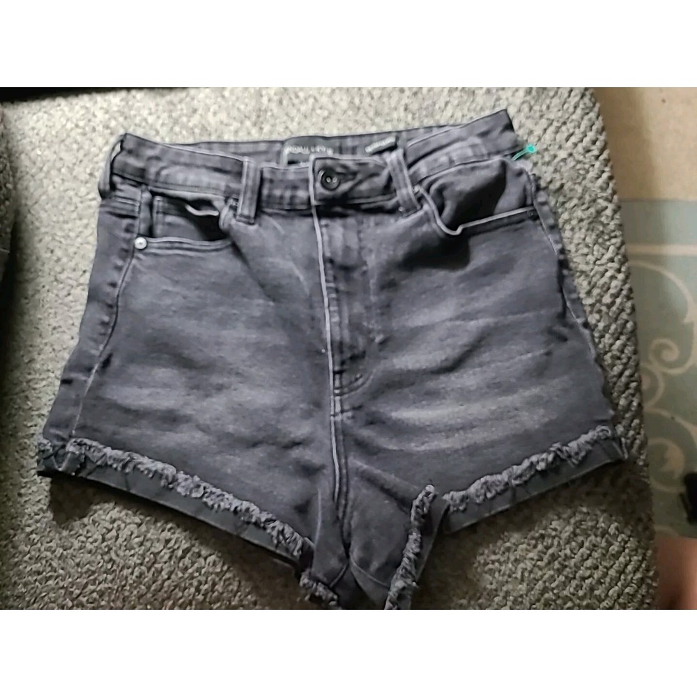 GU Kendall + Kylie Womens 9/29 The Drifter High Rise Shorts Black Denim